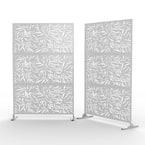 Black Outdoor Laser Cut Metal Privacy Screen with (3-Panels) CX517OS-PS ...