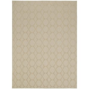 Sparta Tan 8 ft. x 10 ft. Casual Tuffted Solid Color Trellis Polypropylene Area Rug