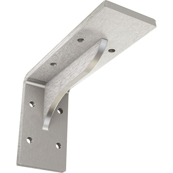 Ekena Millwork 2 in. x 3 3/4 in. x 6 in. Stainless Steel Embrey Steel Bracket