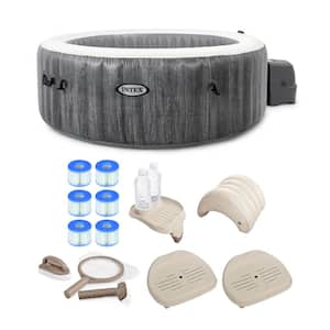 Greywood Deluxe 4-Person Inflatable Hot Tub Bubble Jet Spa Kit