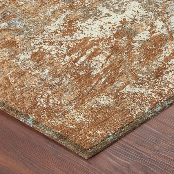 Chantille Machine Washable Indoor/Outdoor Abstract ACN2779 Paprika 3 ft. x 5 ft. Area Rug