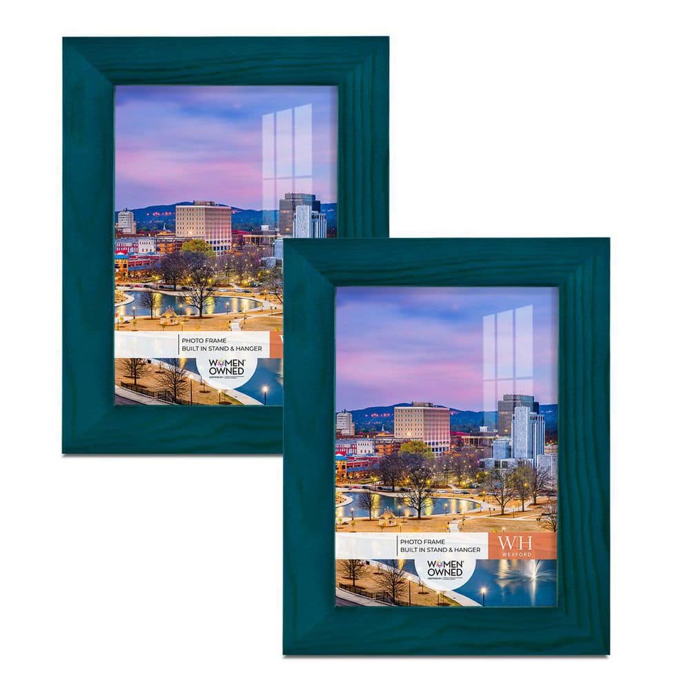 Wexford Home Woodgrain 3.5 in. x 5 in. Ocean Blue Picture Frame (Set of
