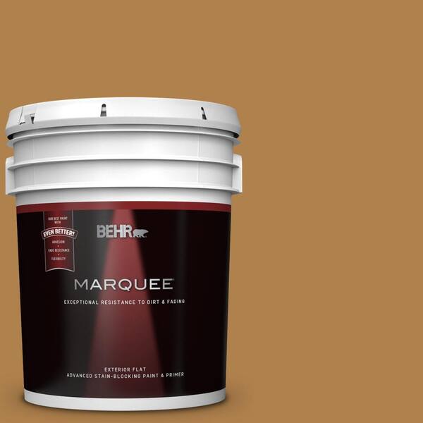 BEHR MARQUEE 5 gal. #UL160-2 Gold Plated Flat Exterior Paint and Primer in One