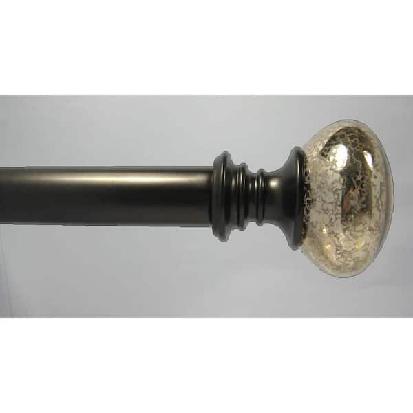 Home Decorators Collection 36 in. - 72 in. 1 in. Sepia Mercury Glass Single Rod Set in Bronze