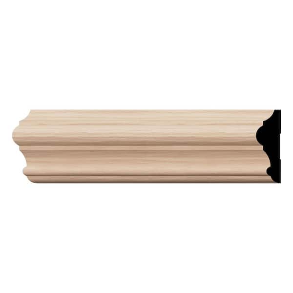 Ekena Millwork WM397 1 in. D x 3.5 in. W x 96 in. L Wood Red Oak Chair Rail Moulding