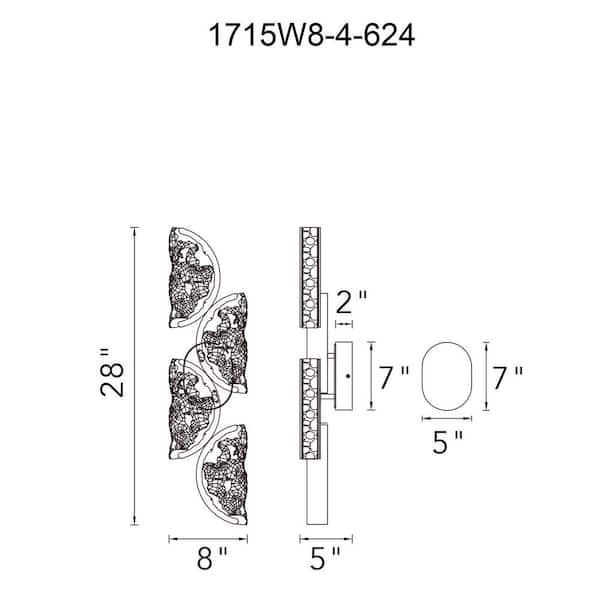 Moon Integrated LED Brass Wall Light