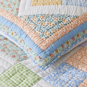 Leena Diamond Patchwork Quilted Cotton Sham