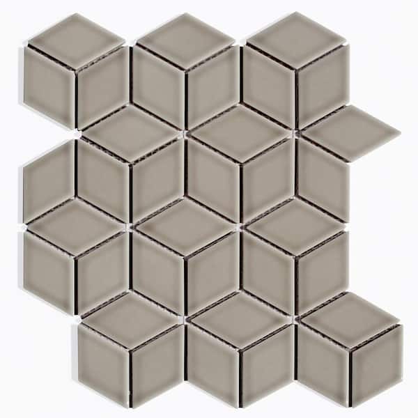 Monet Pebble Gray 12 in. x 12 in. Diamond Mosaic Glazed Porcelain Wall and Pool Tile (200 sq. ft./Pallet)