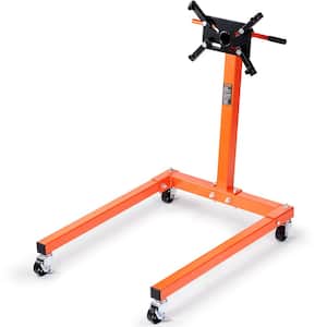 Rotating Engine Stand 1300 lbs. Load Cast Iron Motor Hoist Dolly with 360° Adjustable Head 4-Caster 4 Arms for Auto