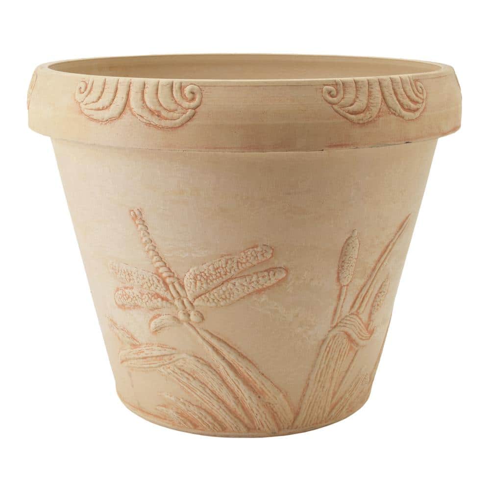 Beige Medium Round Recycled Composite Pot Planter