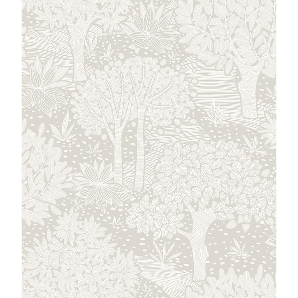 RoomMates Perth White Cream Vinyl Peel and Stick Wallpaper