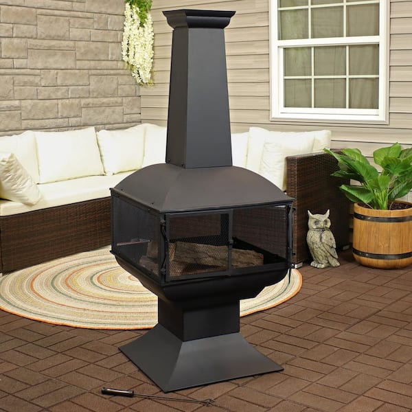 Chiminea Outdoor Fireplace Fireplace Cover Sunjoy Outdoor Fireplace ...