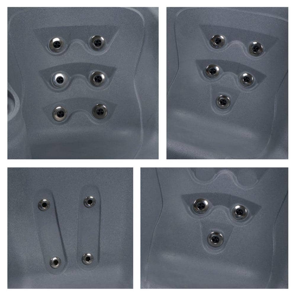 Ariana 6-Person Gray Polyethylene Square Hot Tub Spa