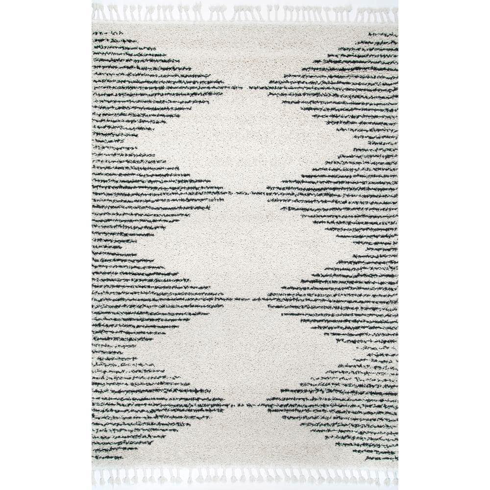 nuLOOM Diana 6 x 9 Off White Indoor Geometric Area Rug in the Rugs