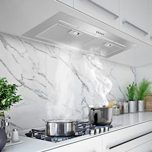 28 in. 600 CFM Convertible Insert Range Hood with 2-Charcoal Filters and Two-5W LEDs Touch Control in Stainless Steel