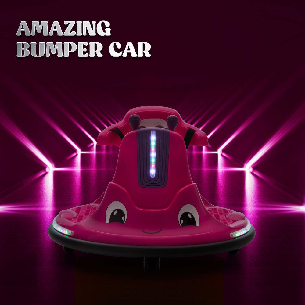12V Pink Kids Electric Bumper Car with LED Lights