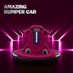 12-Volt Kids Bumper Car Electric Ride on Vehicle with Remote Control and Music, Pink (2-Pack)