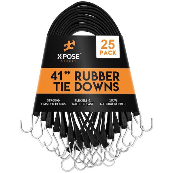 XPOSE SAFETY 41 in. Molded Rubber Tie Down Straps - 25 Pack