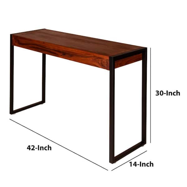 The Urban Port 14 In L Rectangle Brown, 14 Inch Deep Console Table