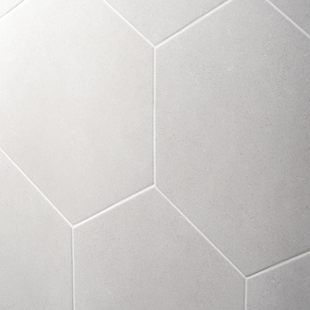 Bower Hex White Matte Porcelain Hexagon Floor and Wall Tile