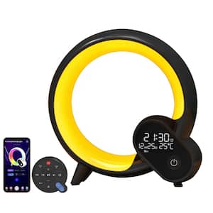 1920 x 1080 Smart Kids Night Light with Sunrise Alarm Clock - Multi-functional Ambient Light with 50 Lumens Black