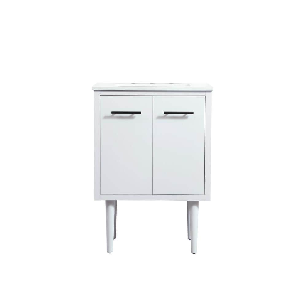 Simply Living 24 in. W x 19 in. D x 33.5 in. H Bath Vanity in White with Iv