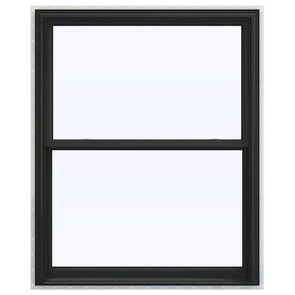 JELD-WEN 44 in. x 60 in. V-2500 Series Bronze FiniShield Vinyl Double Hung Window with BetterVue Mesh Screen