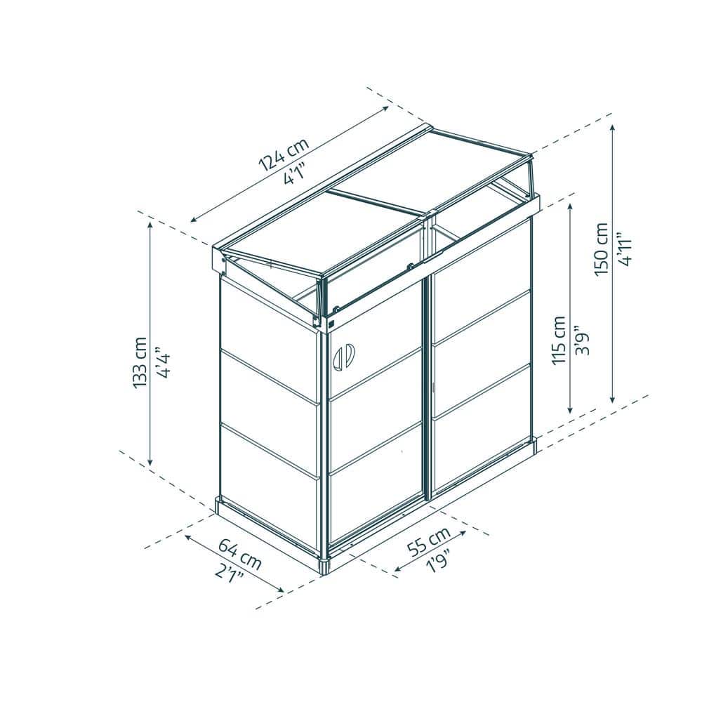 Palram Black Polycarbonate and Aluminum Mini Greenhouse