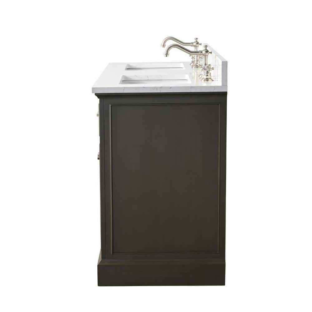 Thompson 54" Silver Gray Double Sink Freestanding Vanity