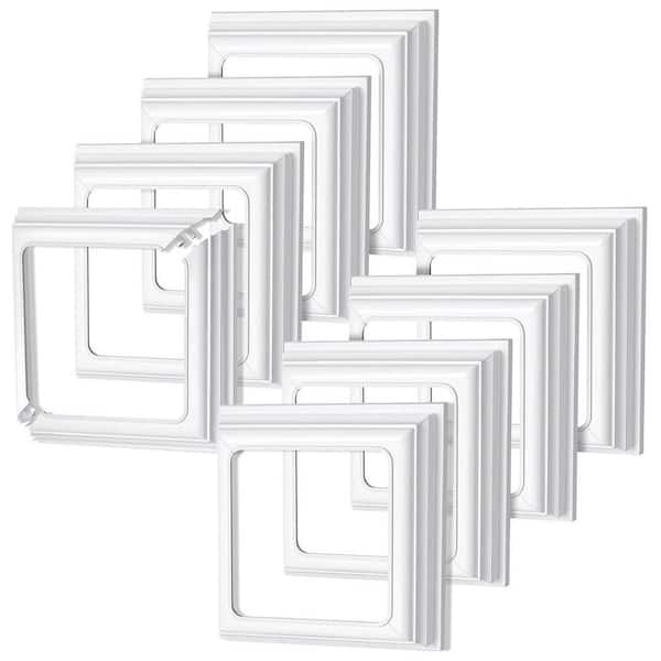 Afoxsos Vinyl Post Skirt Base Cover Column Wraps 4 x 4 in. White Trim for Deck Porch Hand and Stair Rails 8 Pieces