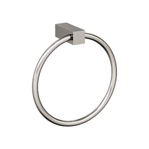 Monument 6-1/2 in. (165 mm) L Towel Ring in Brushed Nickel