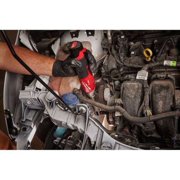 Milwaukee M12 FUEL 12V 3/8 in. Extended Reach High Speed Cordless Ratchet w/M12 LED Underhood Light & (2) M12 HO 2.5 Ah Batteries