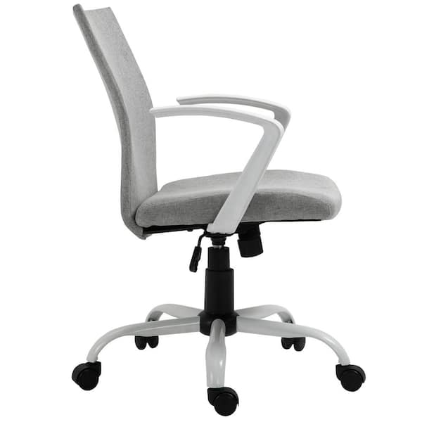 grey desk chair on wheels