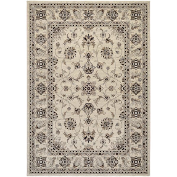 Couristan Everest Rosetta Ivory 5 ft. x 8 ft. Area Rug