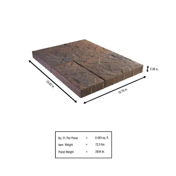 Pavestone Panorama Supra 3-pc 15.75 in. x 15.75 in. x 2.25 in. Heritage Buff Concrete Paver (60 Pcs. / 103 Sq. ft. / Pallet)