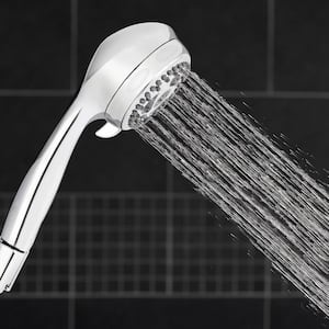 6-Spray 3.3 in. Single Wall Mount Handheld Shower Head in Chrome