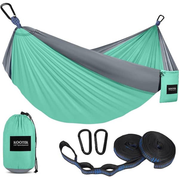 ITOPFOX Heavy Duty 120 in. Portable Hammock Bed Hammock in Turquoise and Gray