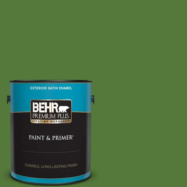 BEHR PREMIUM PLUS 1 gal. #P380-7 Luck of the Irish Satin Enamel Exterior Paint & Primer