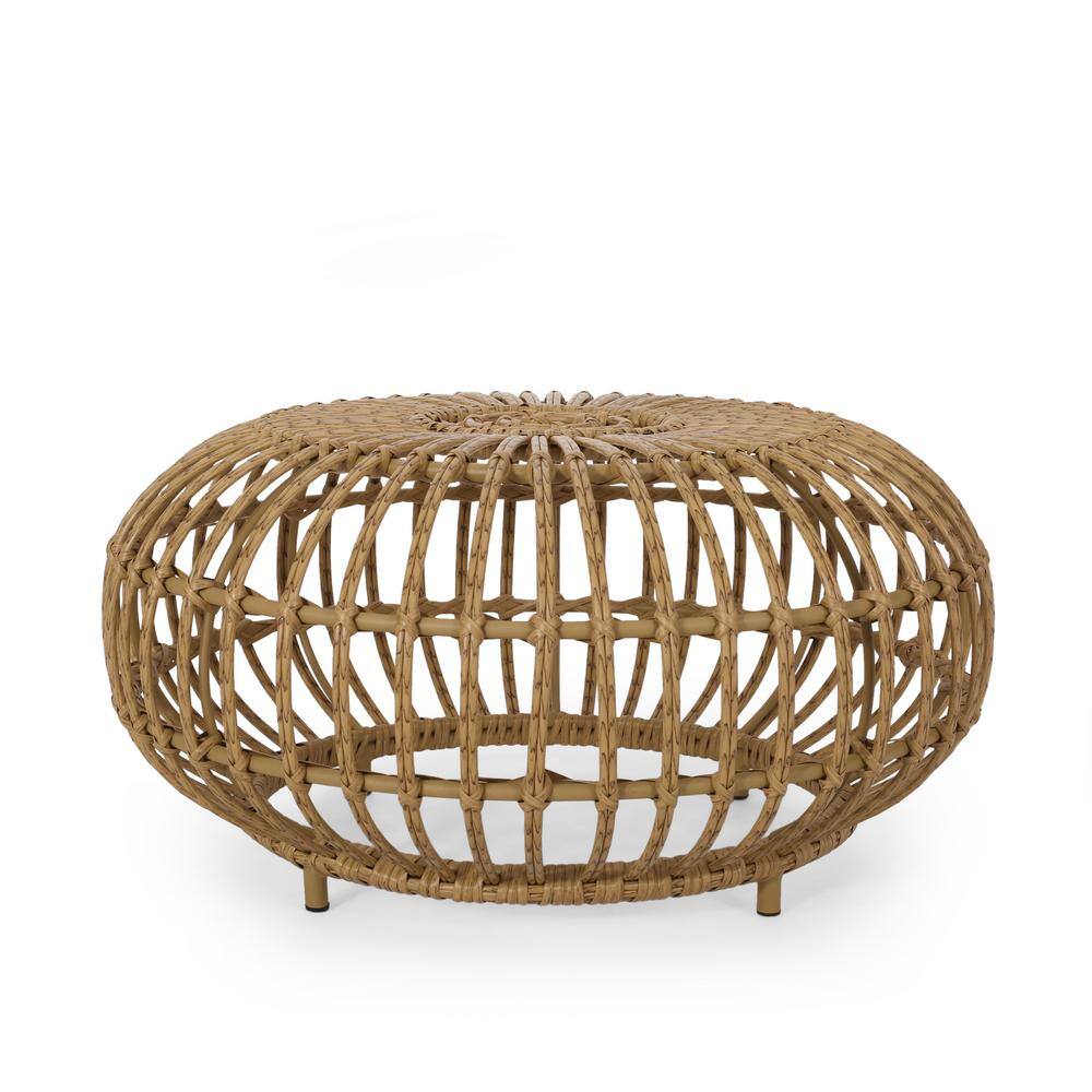 OTTAWA Light Brown Wicker Outdoor Coffee Table