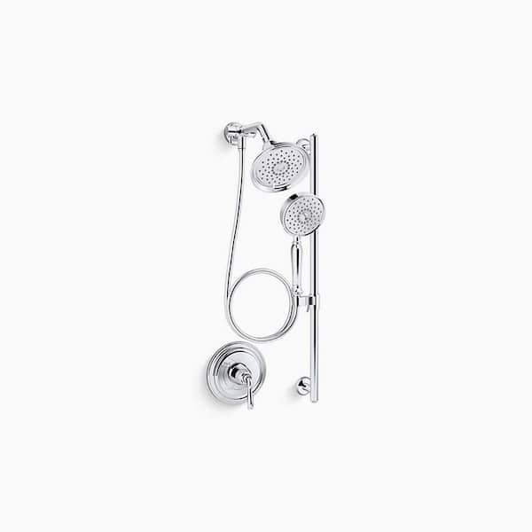 KOHLER Bancroft 3-Spray Dual Wall Mount Fixed and Handheld Shower Head 1.75 GPM in Polished Chrome