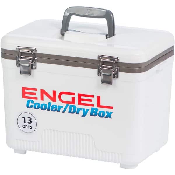 Engel 13 qt. Compact Durable Ultimate Leak Proof Outdoor Dry Box Cooler,  White UC13 - The Home Depot
