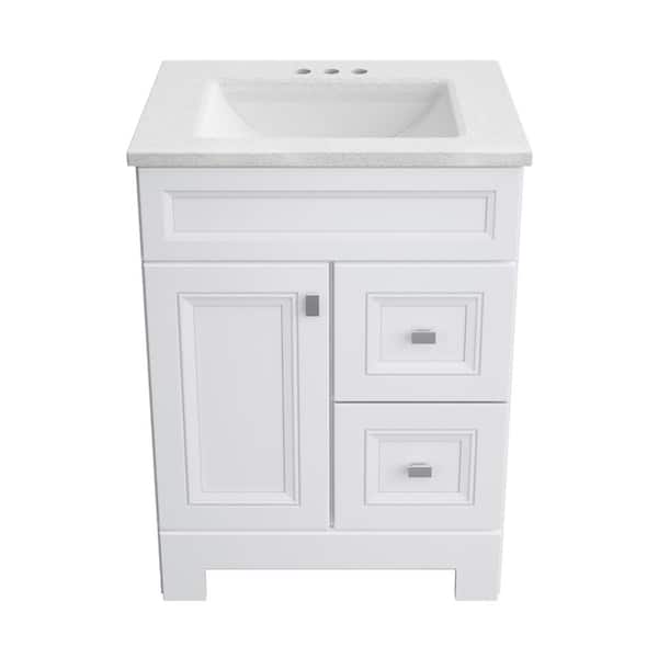 Home Decorators Collection Sedgewood 24 1 2 In Configurable Bath Vanity White With Solid Surface Top Arctic Sink Pplnkwht24d - Home Depot 24 Bathroom Vanity With Sink
