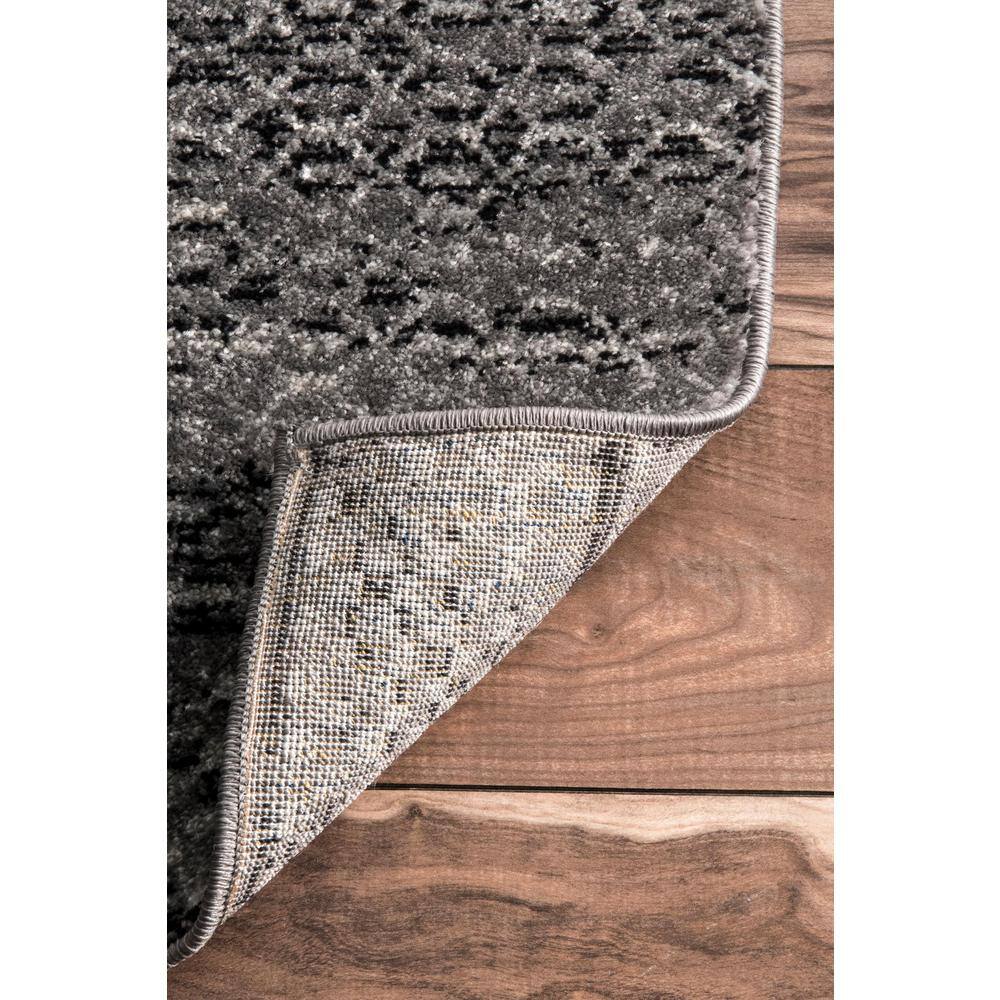 Reversible Dark Gray Stripe Synthetic Area Rug 62"x24"