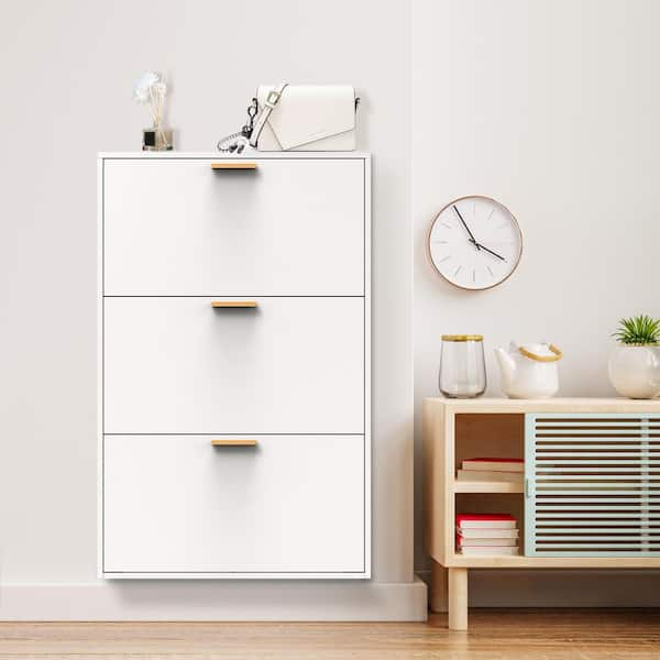 Magic Home 31.5 in. Metal Storage Locker Cabinet Adjustable Shelves White  Freestanding Ventilated Sideboard Shoe Cabinet CS-MX189036BAA - The Home  Depot