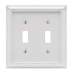 Deerfield 2 Gang Toggle Composite Wall Plate - White