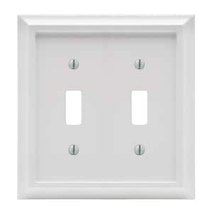Deerfield 2 Gang Toggle Composite Wall Plate - White