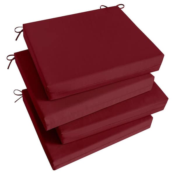Angel Sar 18.5 in. x 16 in. 4-Piece Outdoor Dinning Chair Replacement Cushion in Red