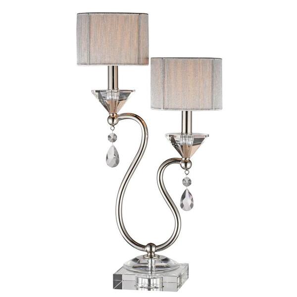 Filament Design Sonoma 24 in. Chrome Metal with Clear Crystal Table Lamp