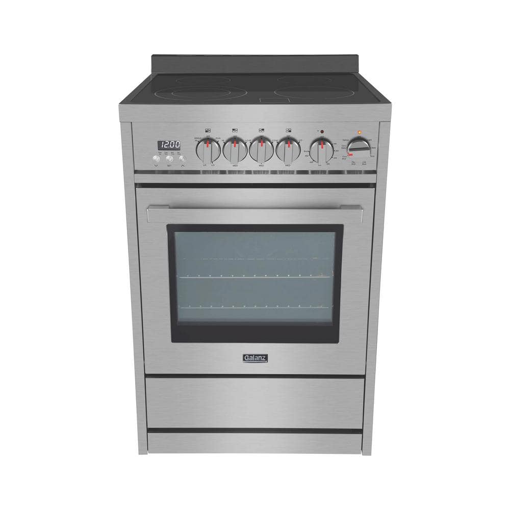 Galanz 24 in. Electric Range in Stainless Steel 2.2 cu. ft. Oven, Silver