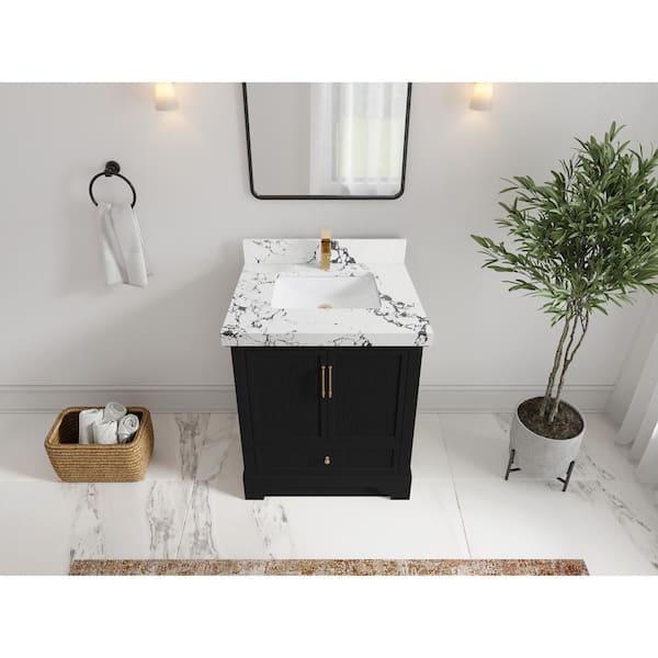 Viola Gold Quartz 30 in. W x 22 in. D Single Sink Bathroom Vanity